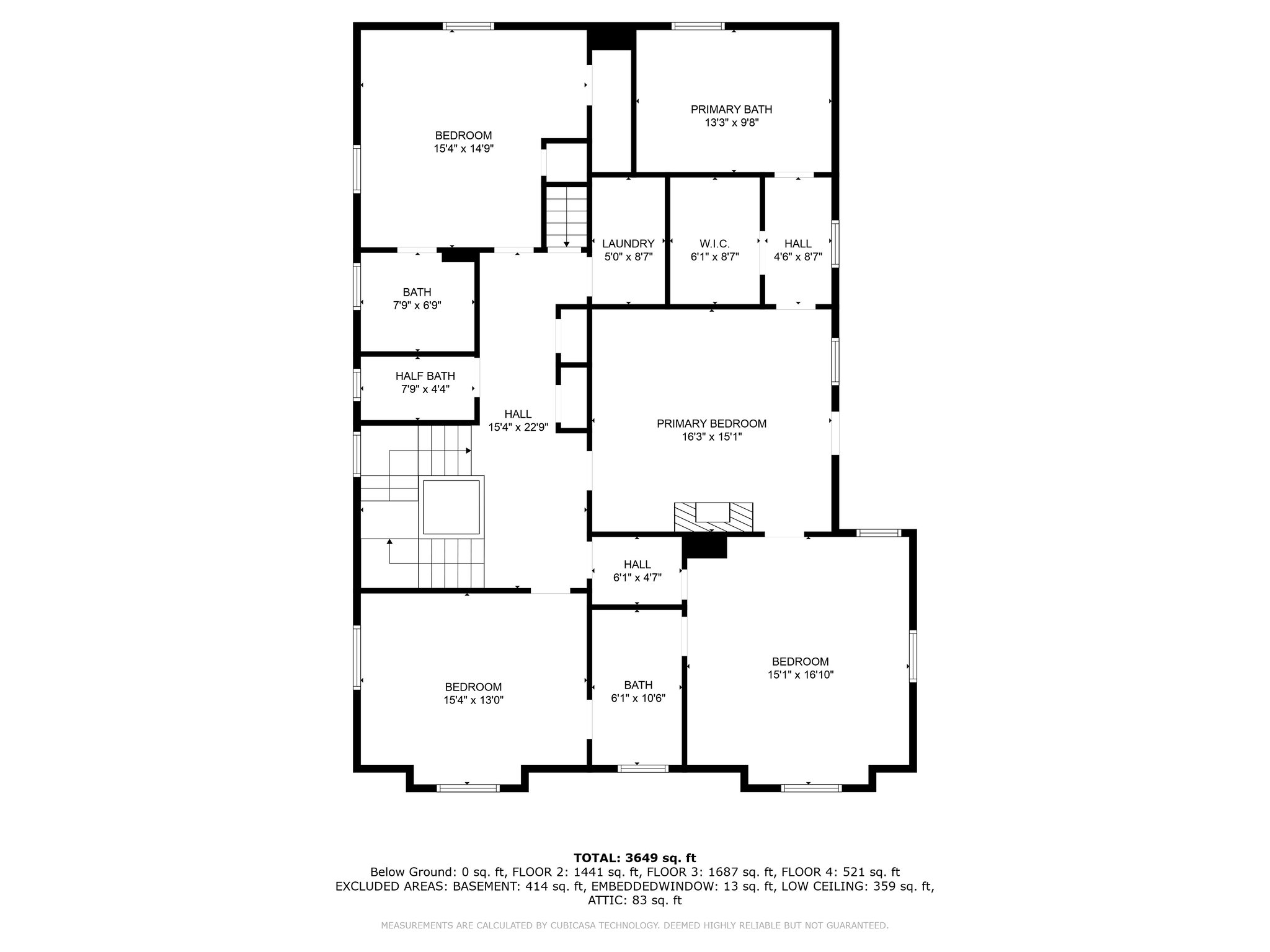 Floor 2 with Approximate Dimensions
