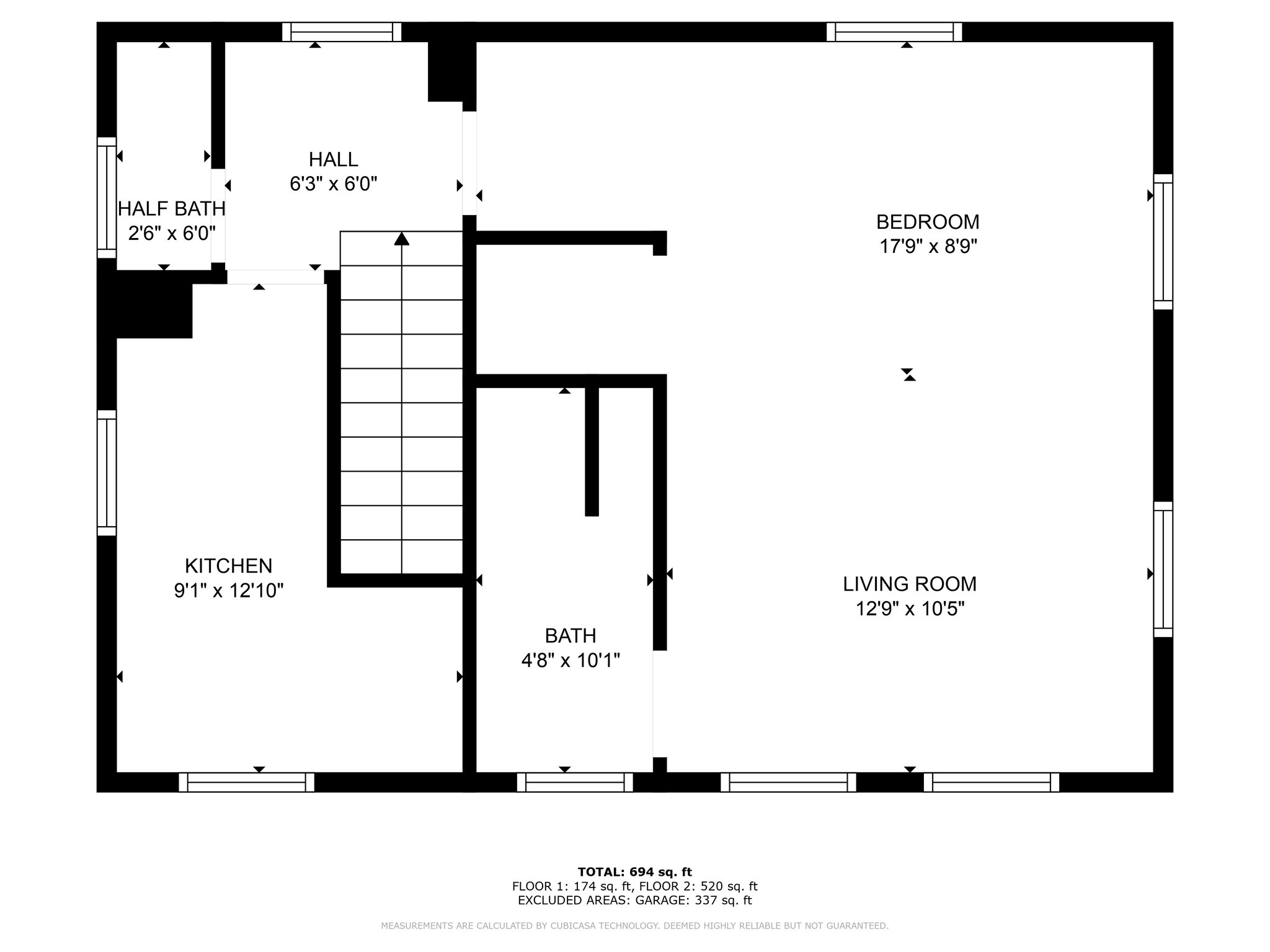 Floor 2 Apartment with Approximate Dimensions