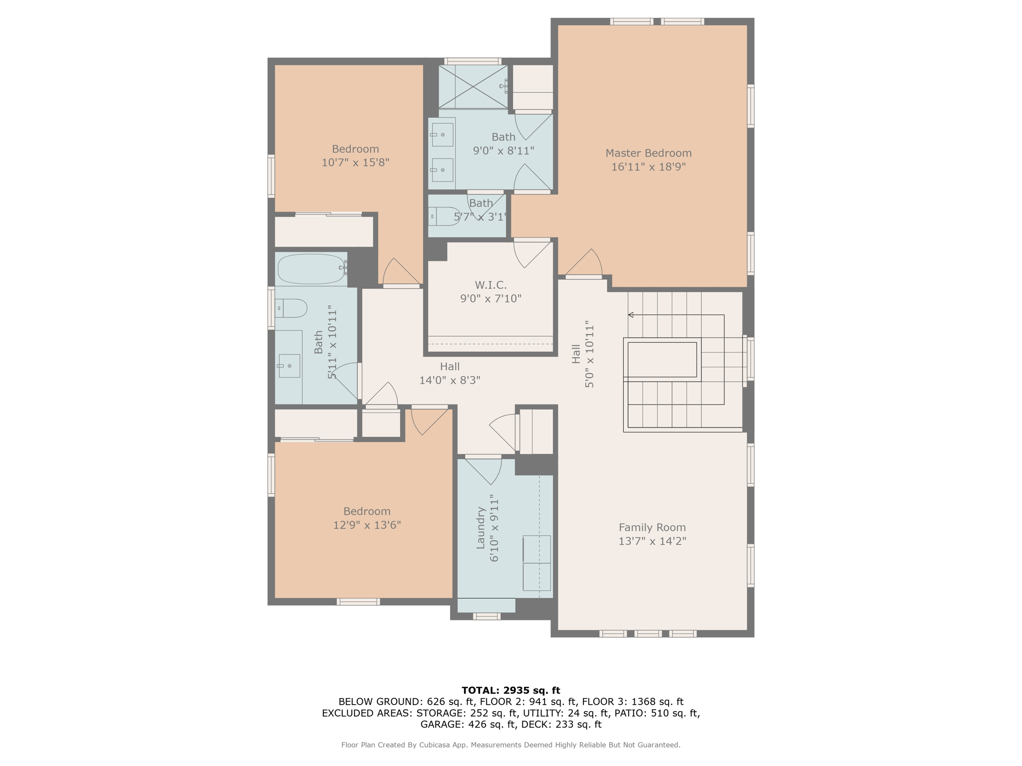 upper floor w dimensions