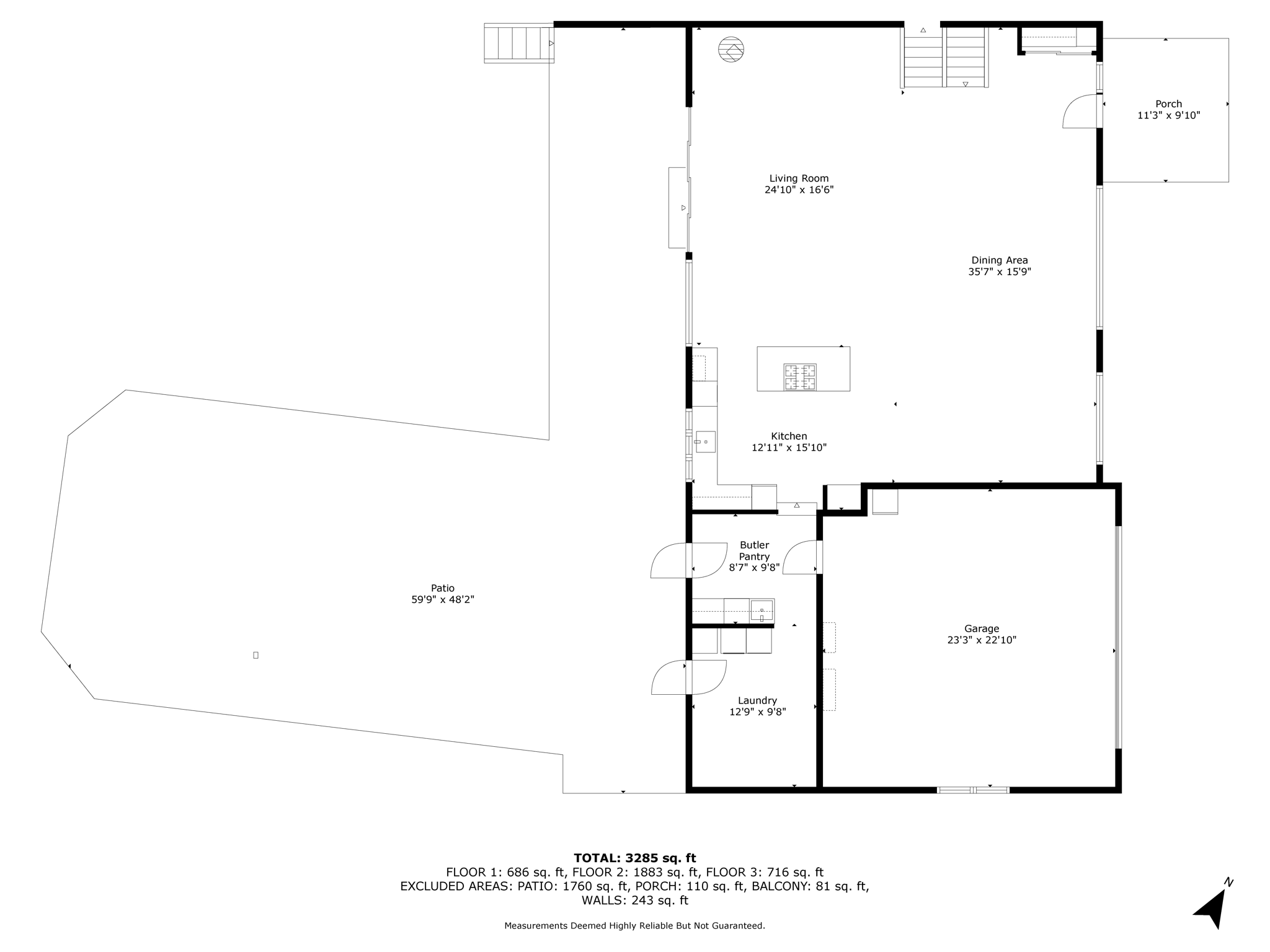 Floor 1 with Dimensions