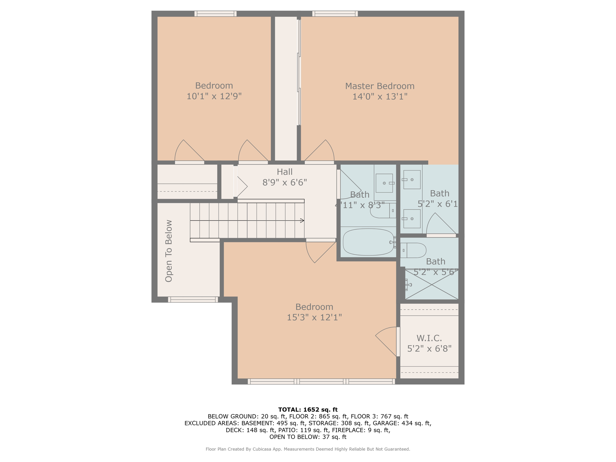 upper floor w dimensions