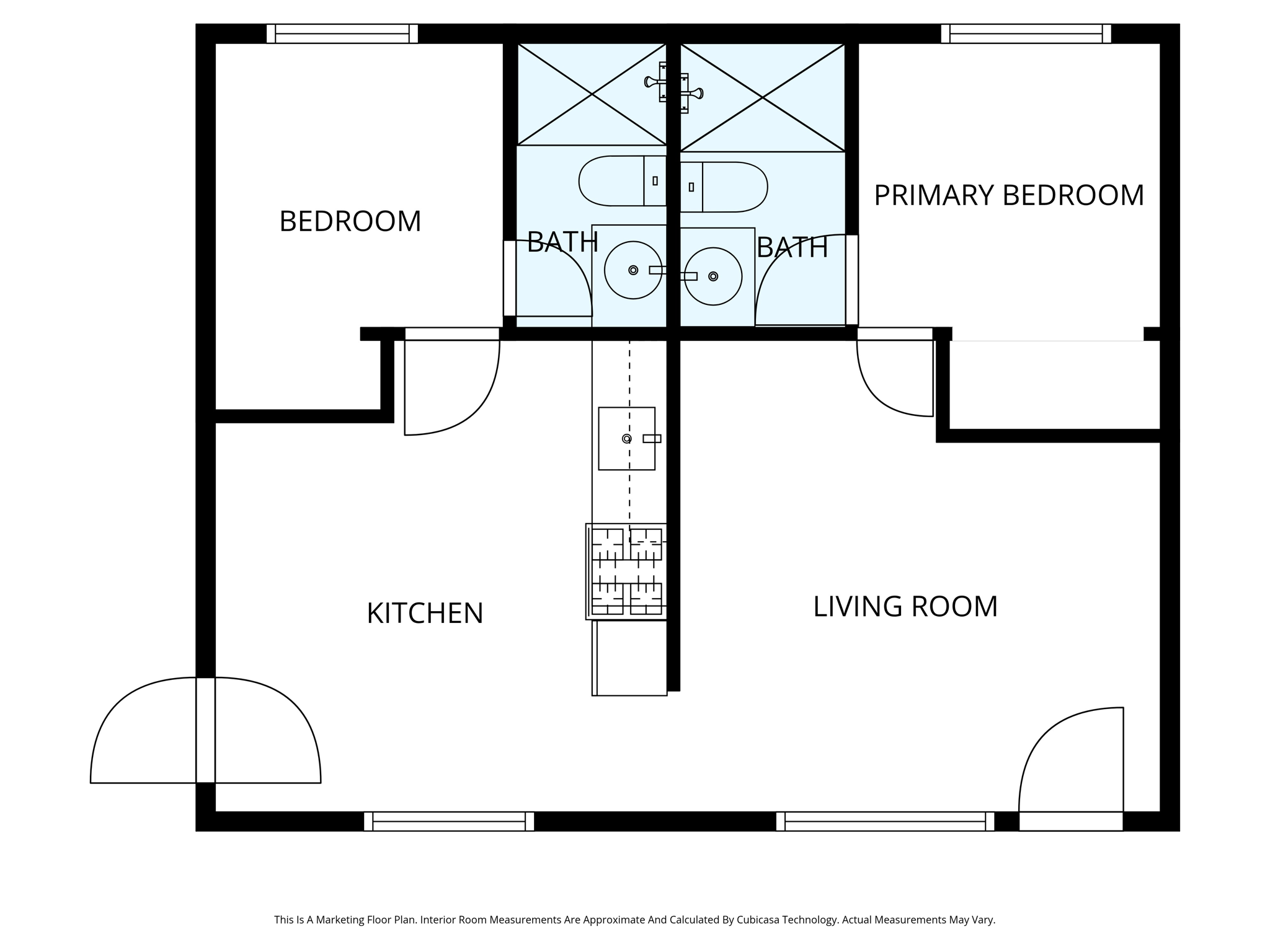 Floorplan Unit 1 with Dimensions