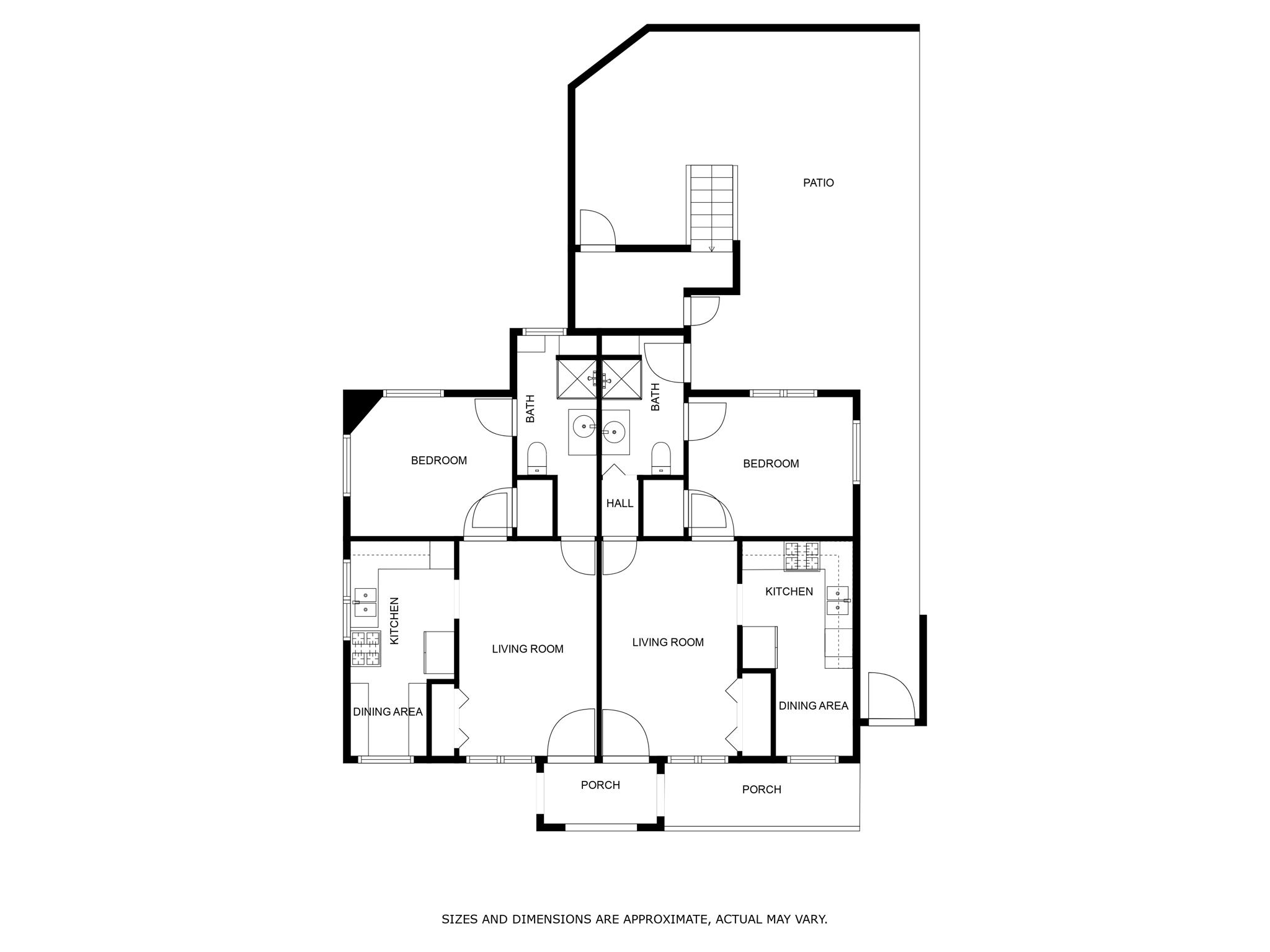 Floorplan bottom floor 2 units