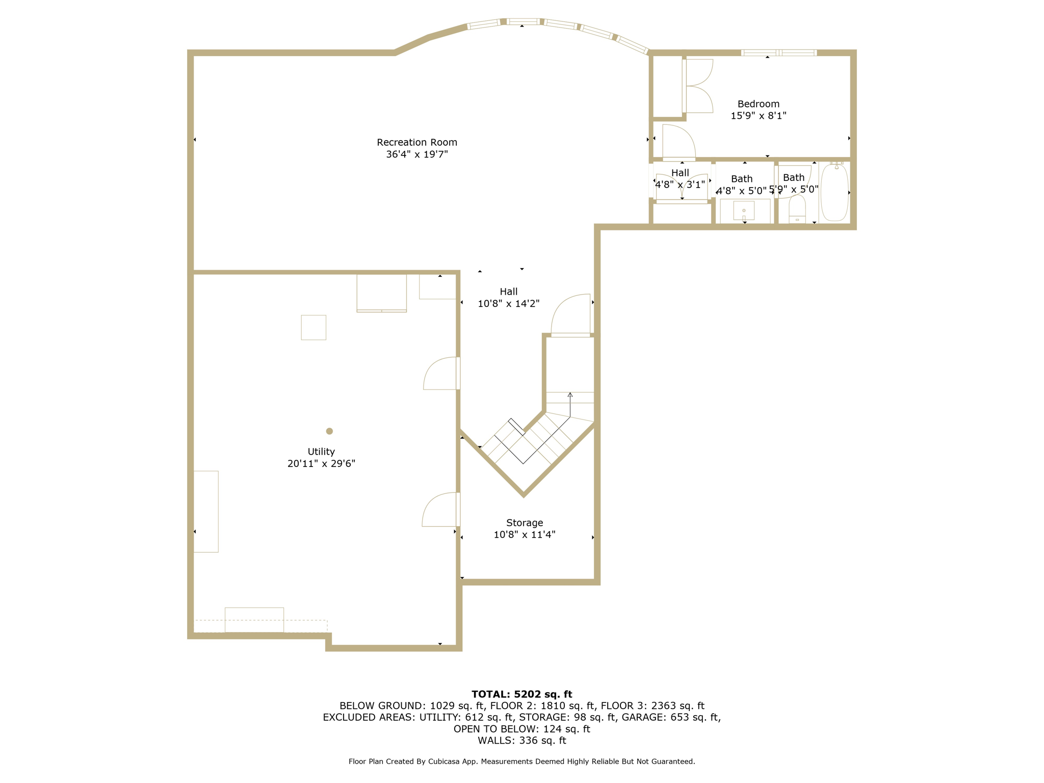 Finished Basement with Theater Room