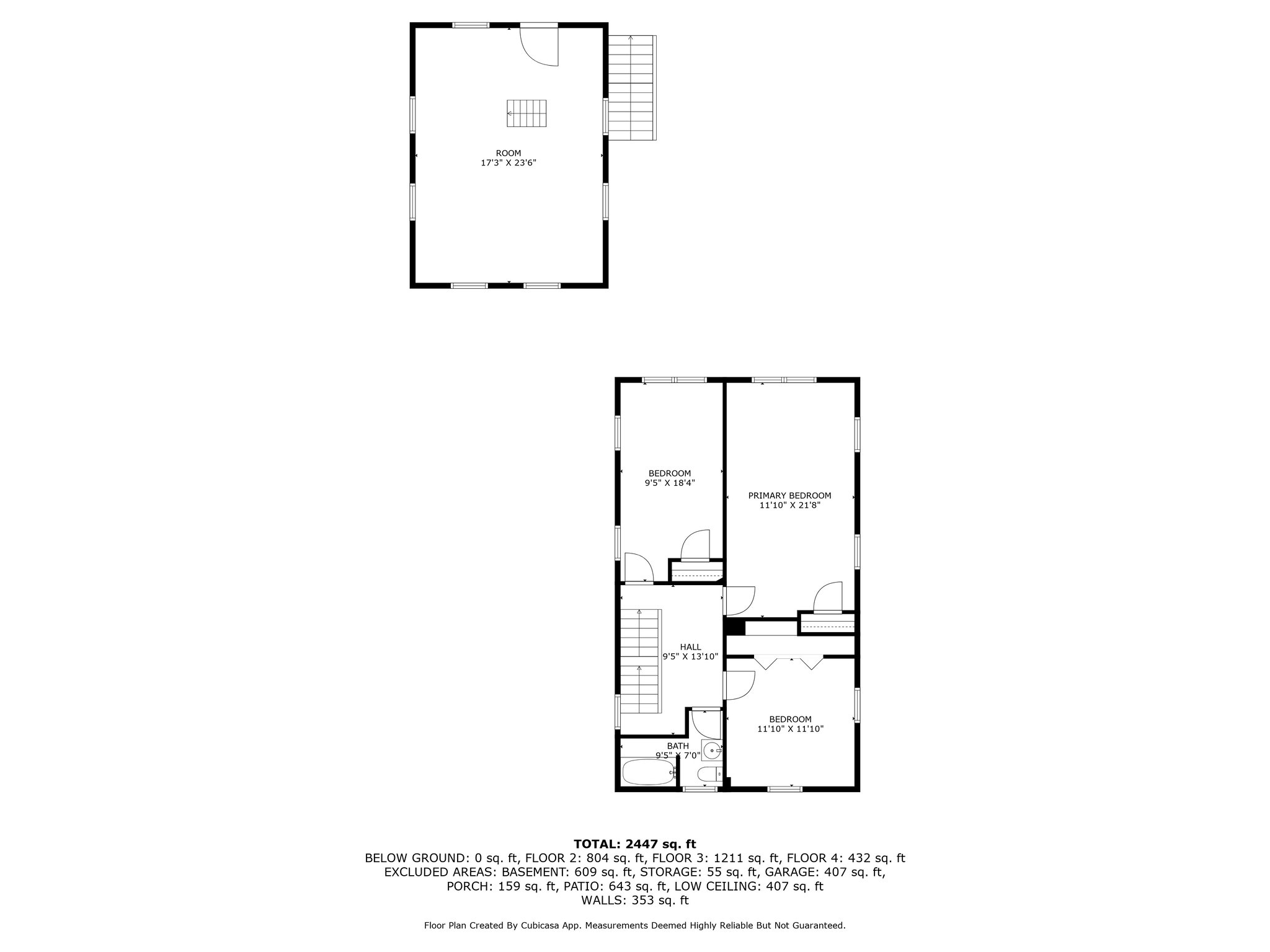 Bedroom Level & Loft Garage Space