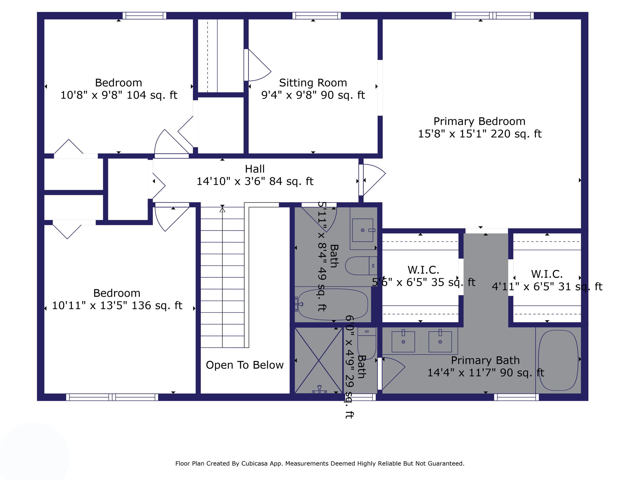 Second Floor with Measurements