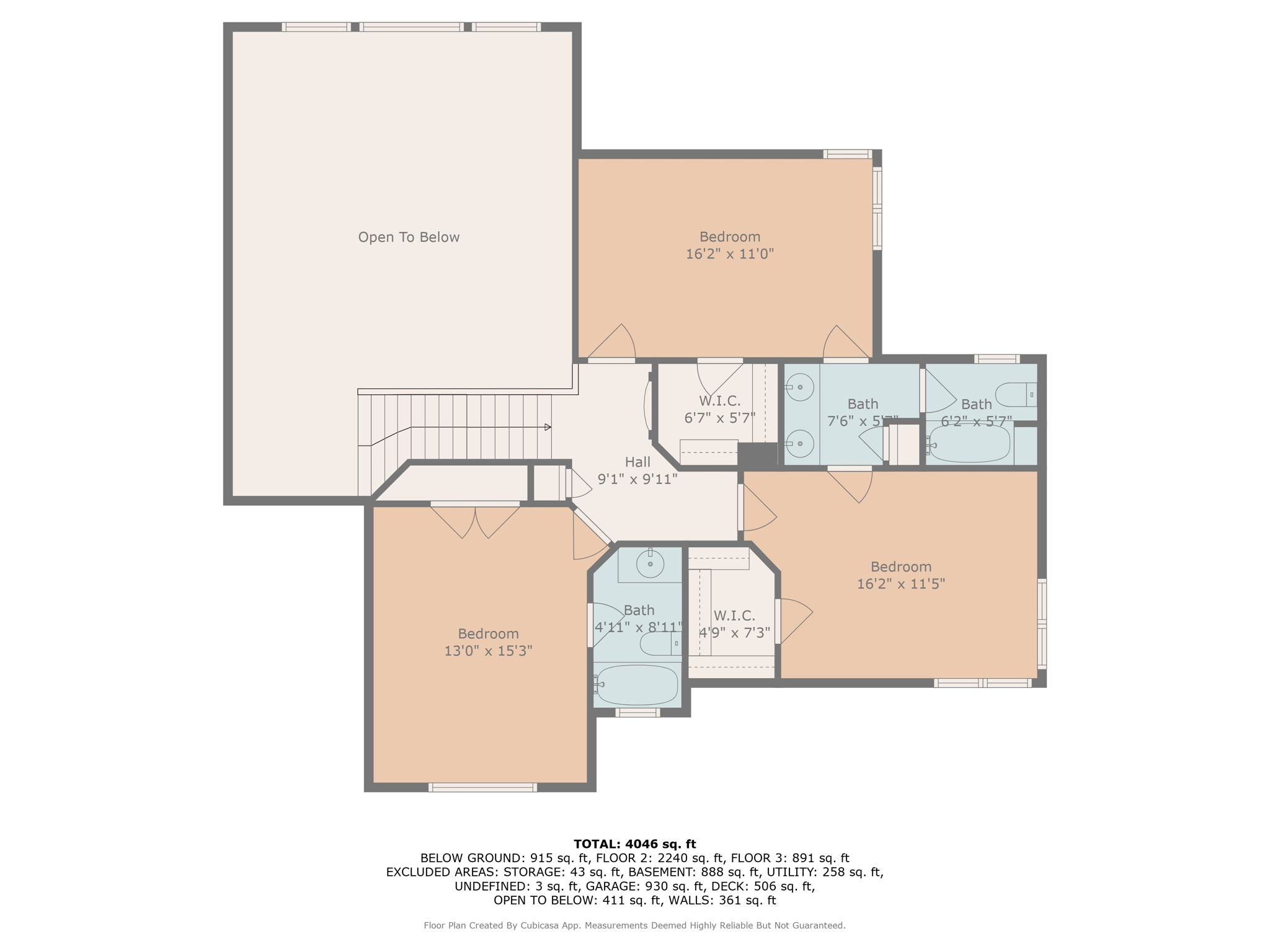 upper floor w dimensions