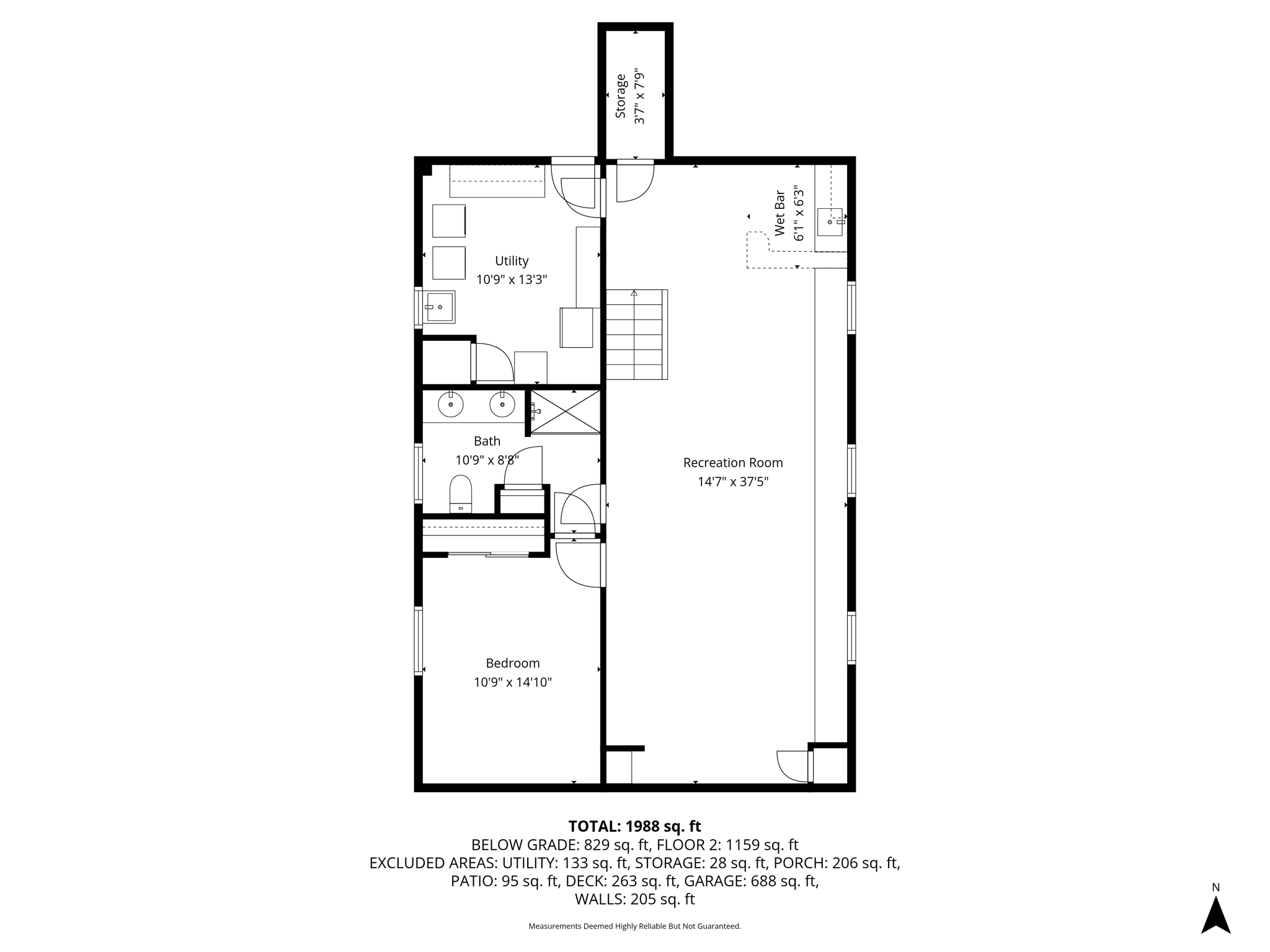 Basement w/ dimensions