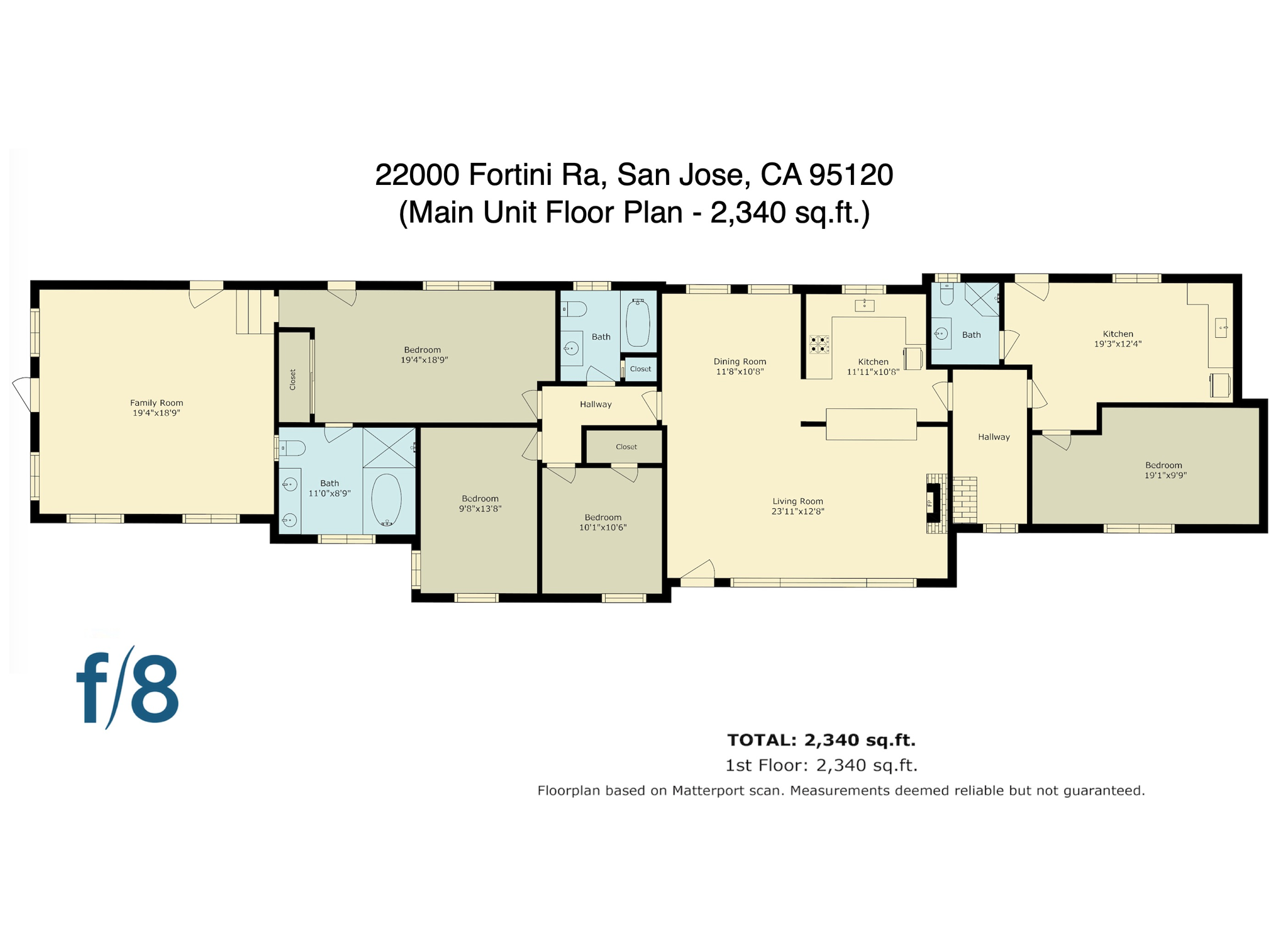 22000 Fortini Rd - Main House Floor Plan 2,340 sq.ft.