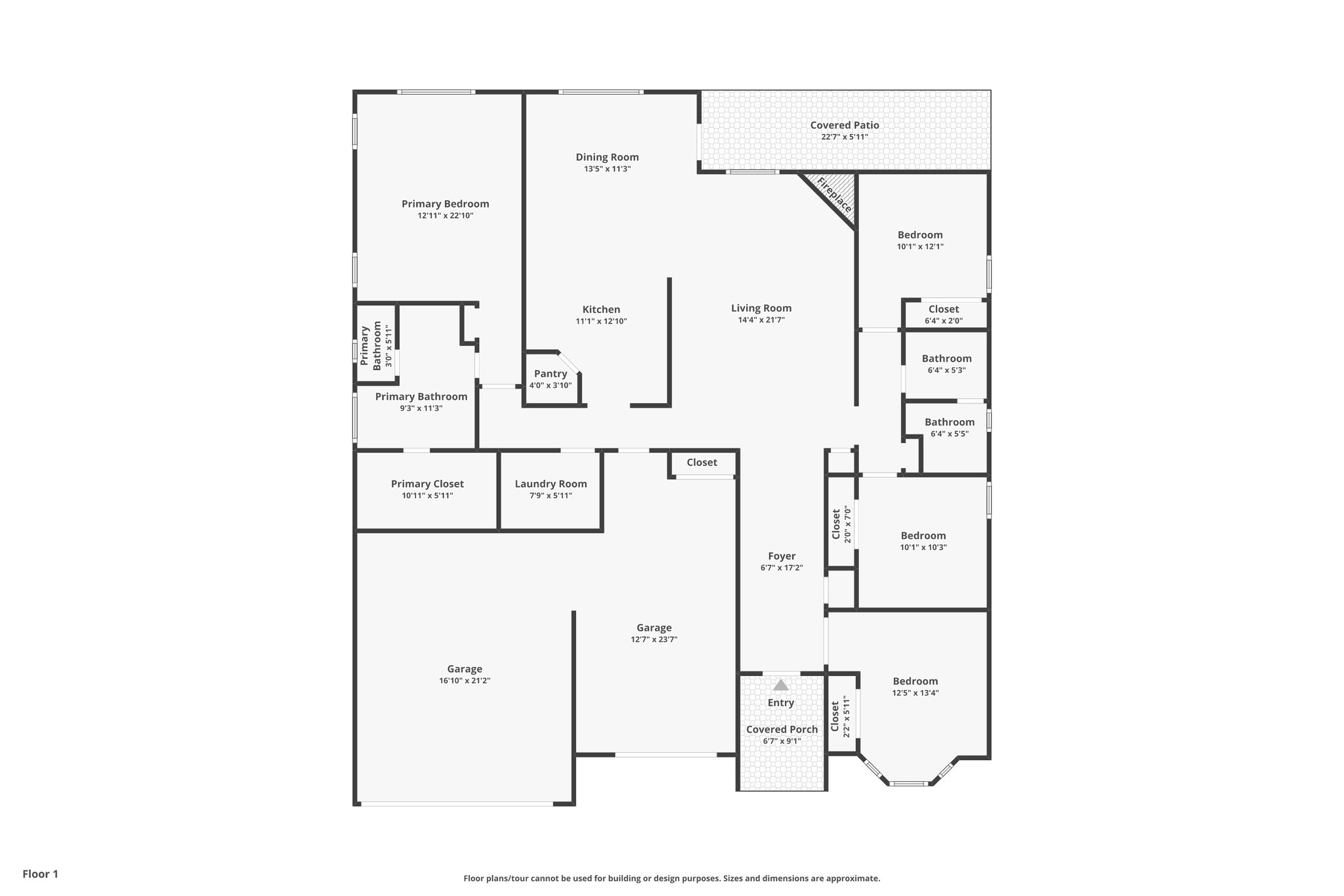 Floor 1 with dimensions