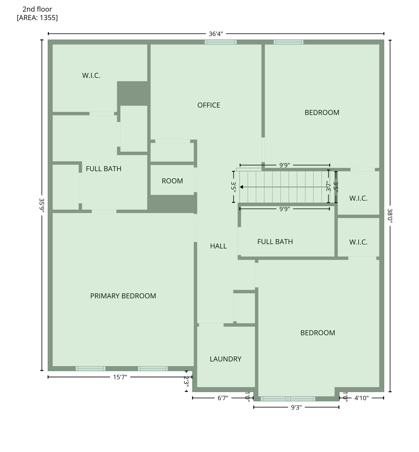 Second Level Heated Square Footage