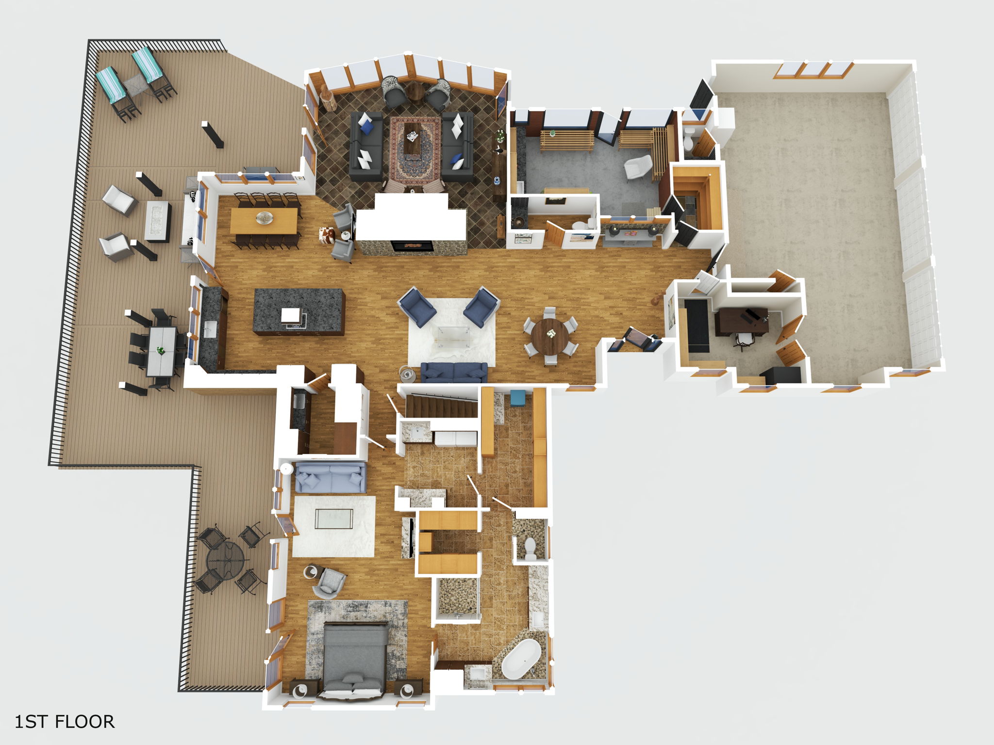 3D Dollhouse Main Floor