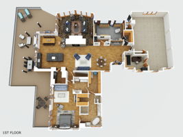 3D Dollhouse Main Floor