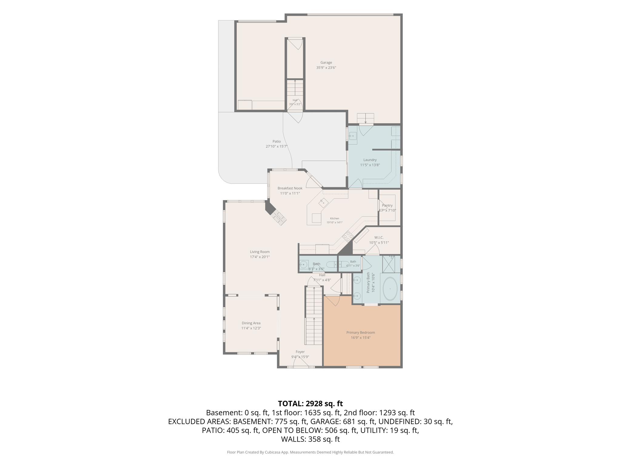 main floor w dimensions