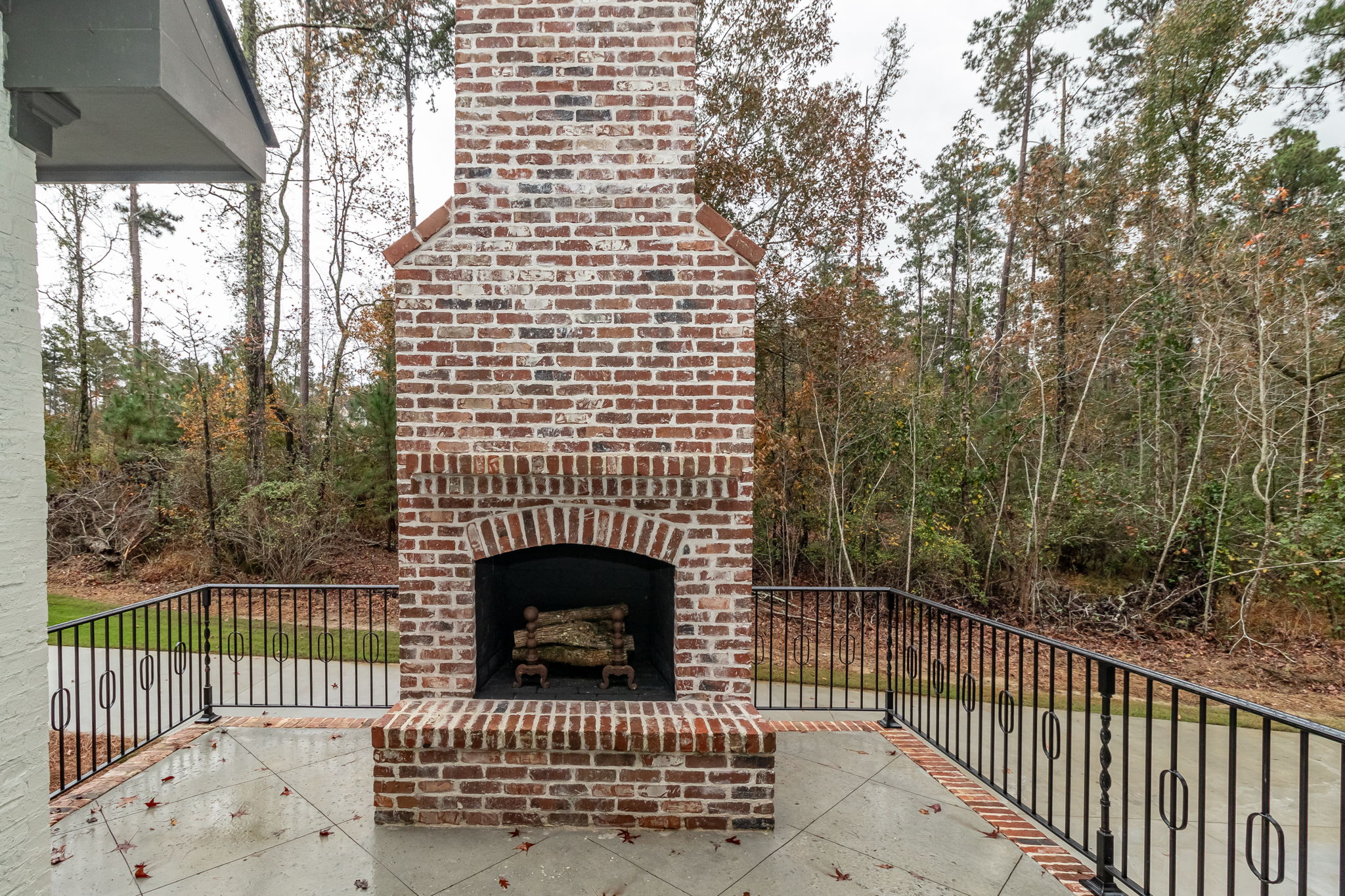 Side Porch With Fireplace