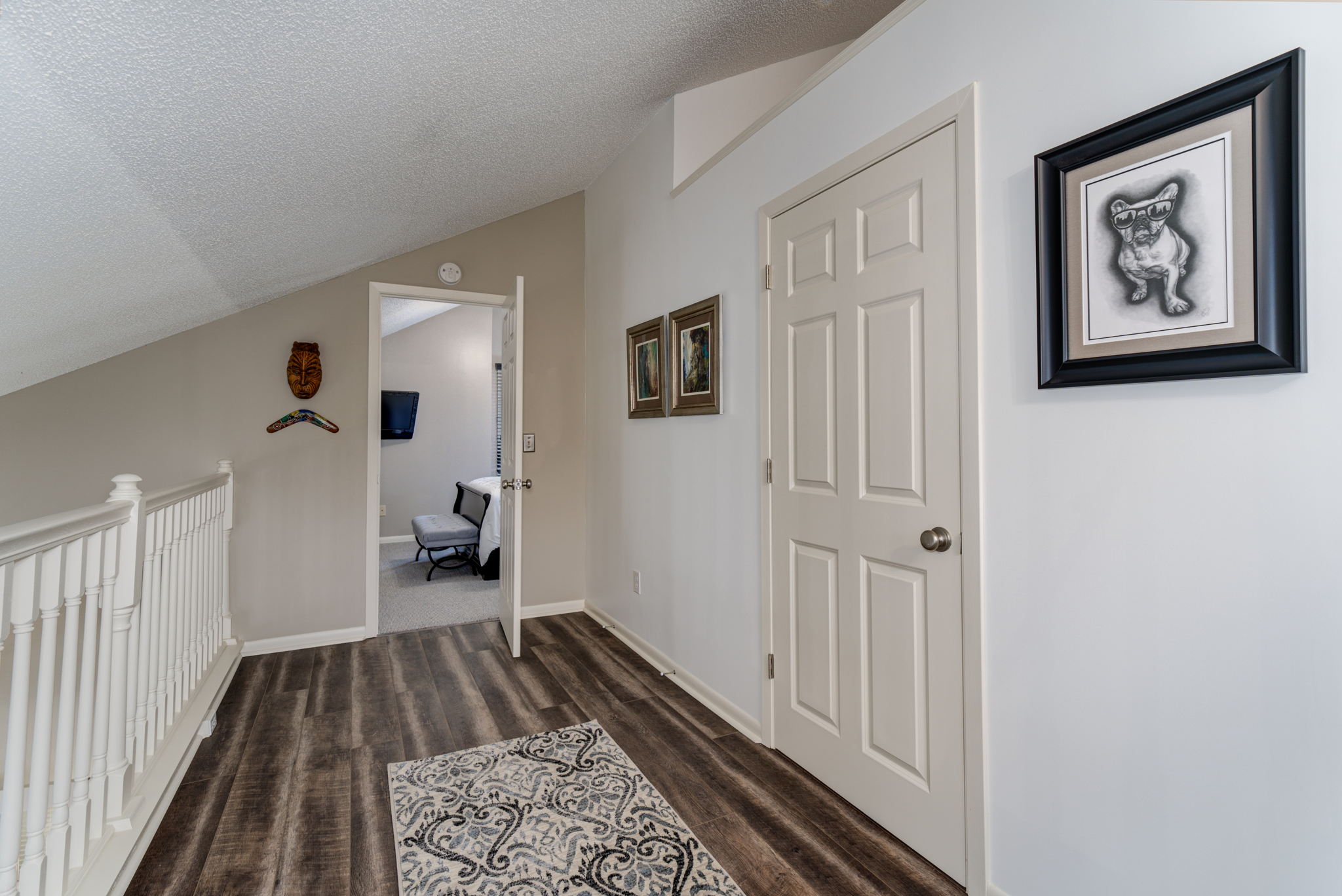 Luxury vinyl flooring in the loft area.