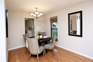 Dining Room Cherrywood flooring sparkles