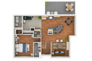 627 W Persimmon Ln-3D floor plan-Main Level