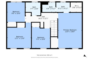 2nd Floor w/ Dimensions