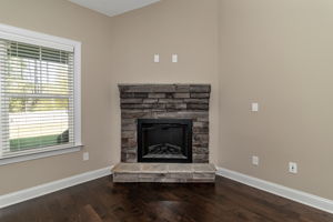 Stacked Stone Fireplace