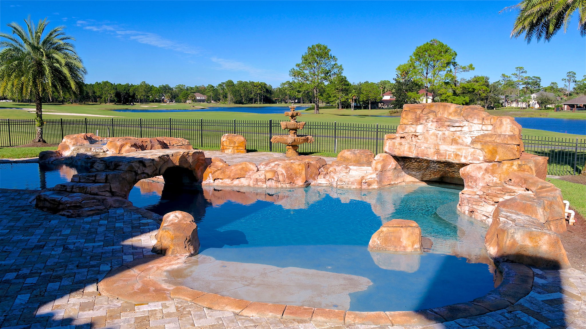 Grotto Style Pool with Waterfall