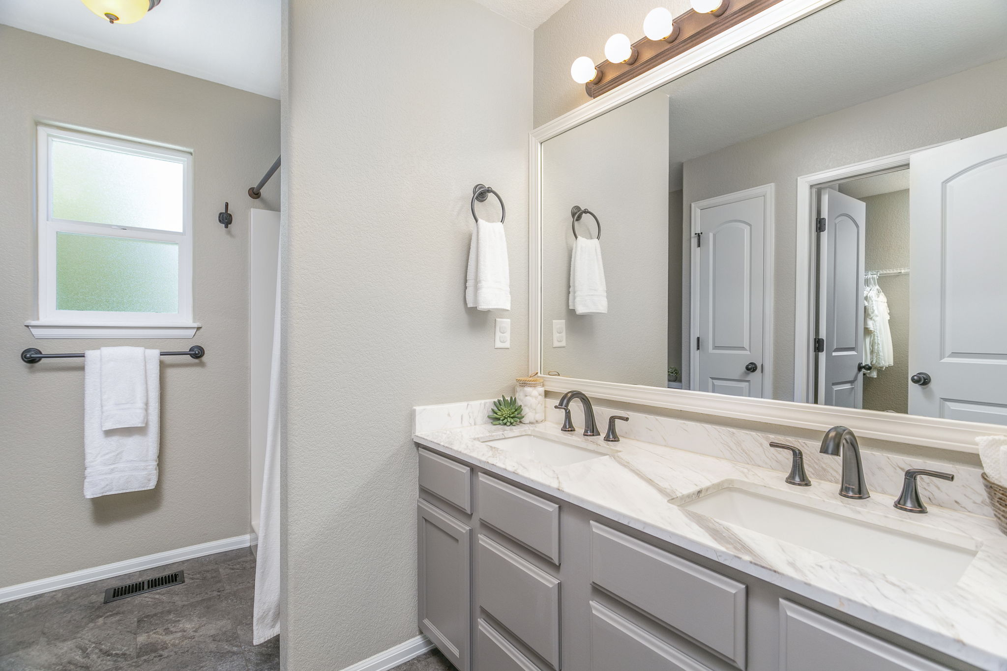 Master Bathroom is Light and Bright