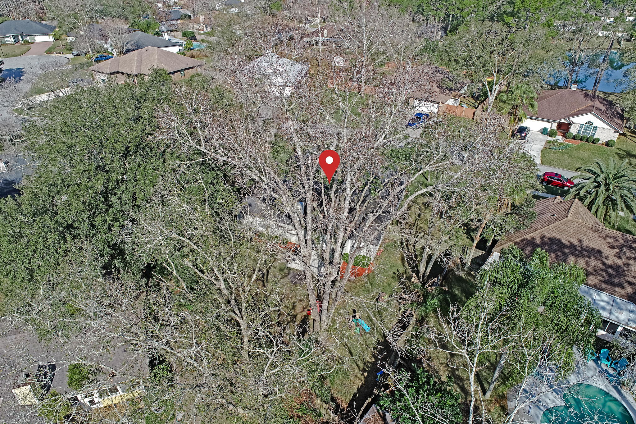 Aerial View With Arrow