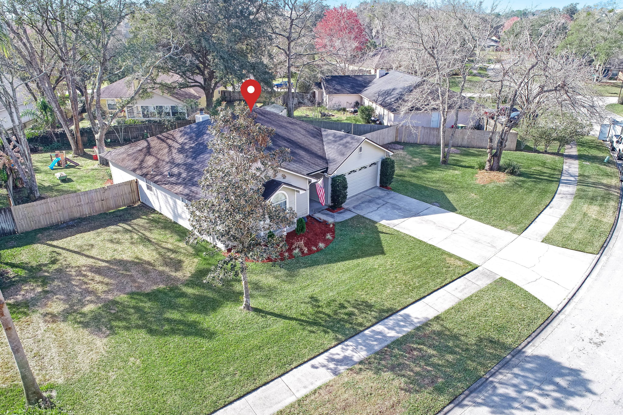Aerial View With Arrow