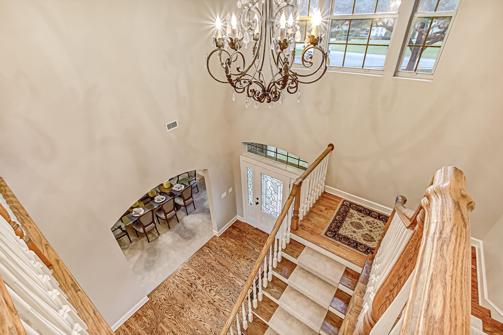 Stairwell with Wood Floors