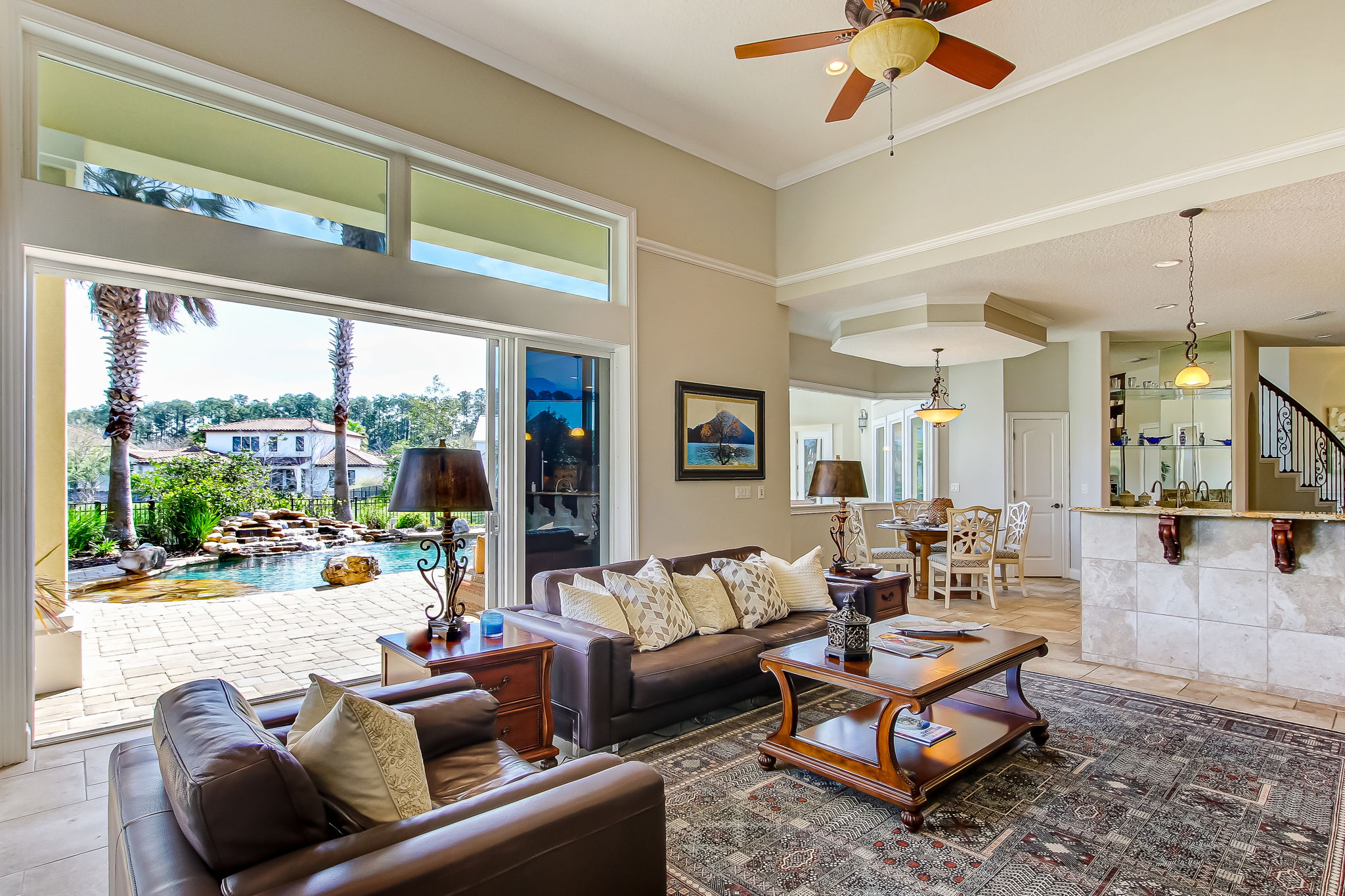 Pocketing doors open to outdoor living