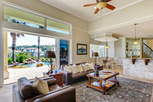 Pocketing doors open to outdoor living