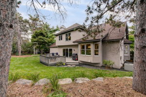 Exterior Rear Large rear Yard White Pines!