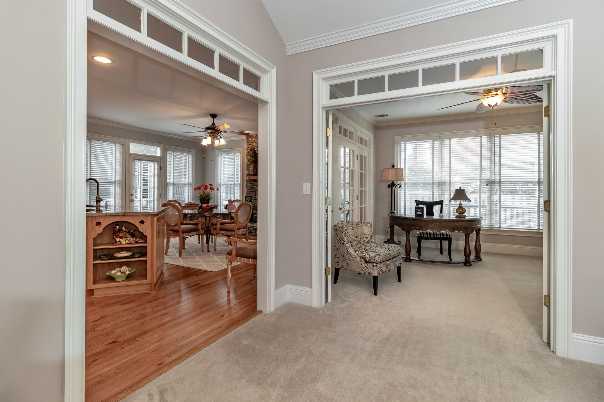 View Into Sunroom & Kitchen