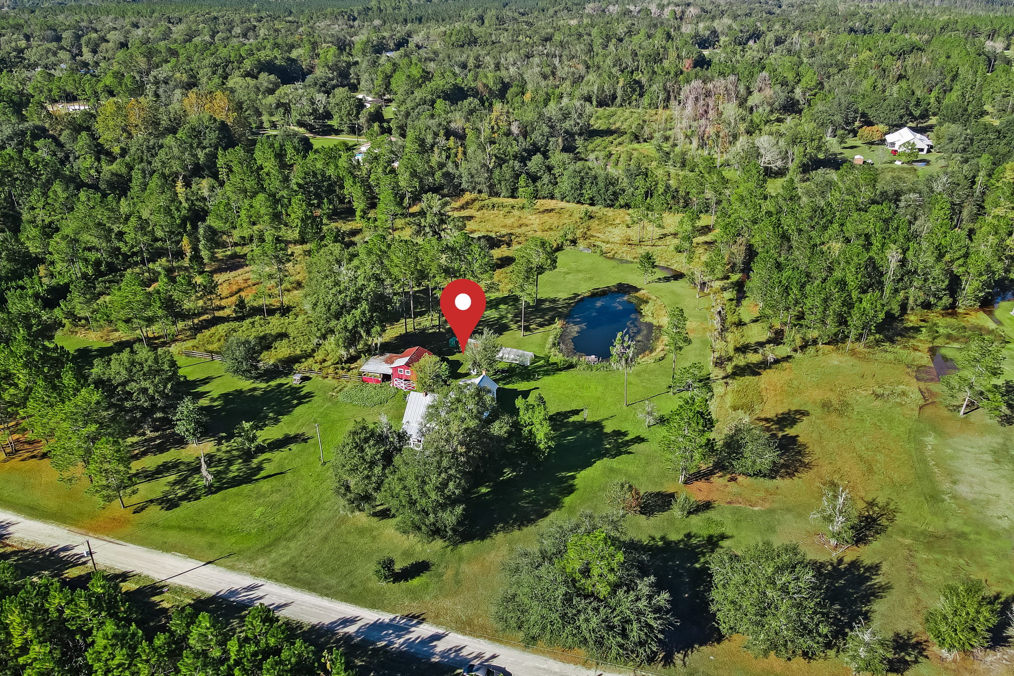 Aerial View With Pin