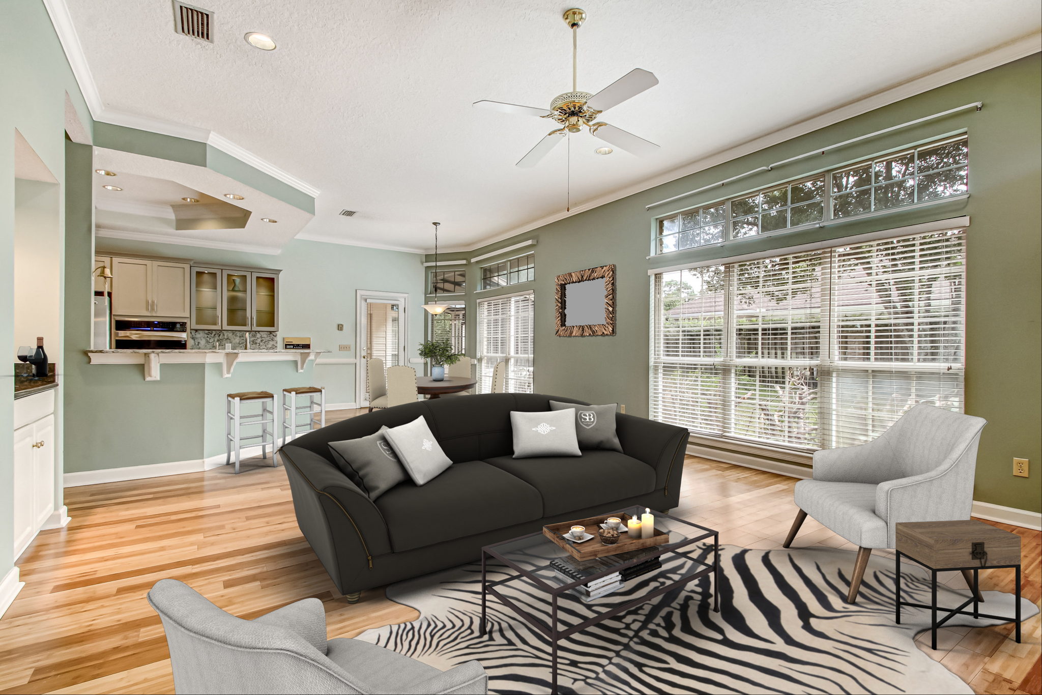 Virtually Staged Family Room
