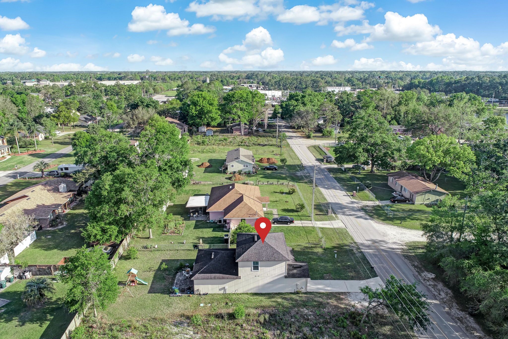 Aerial View With Pin