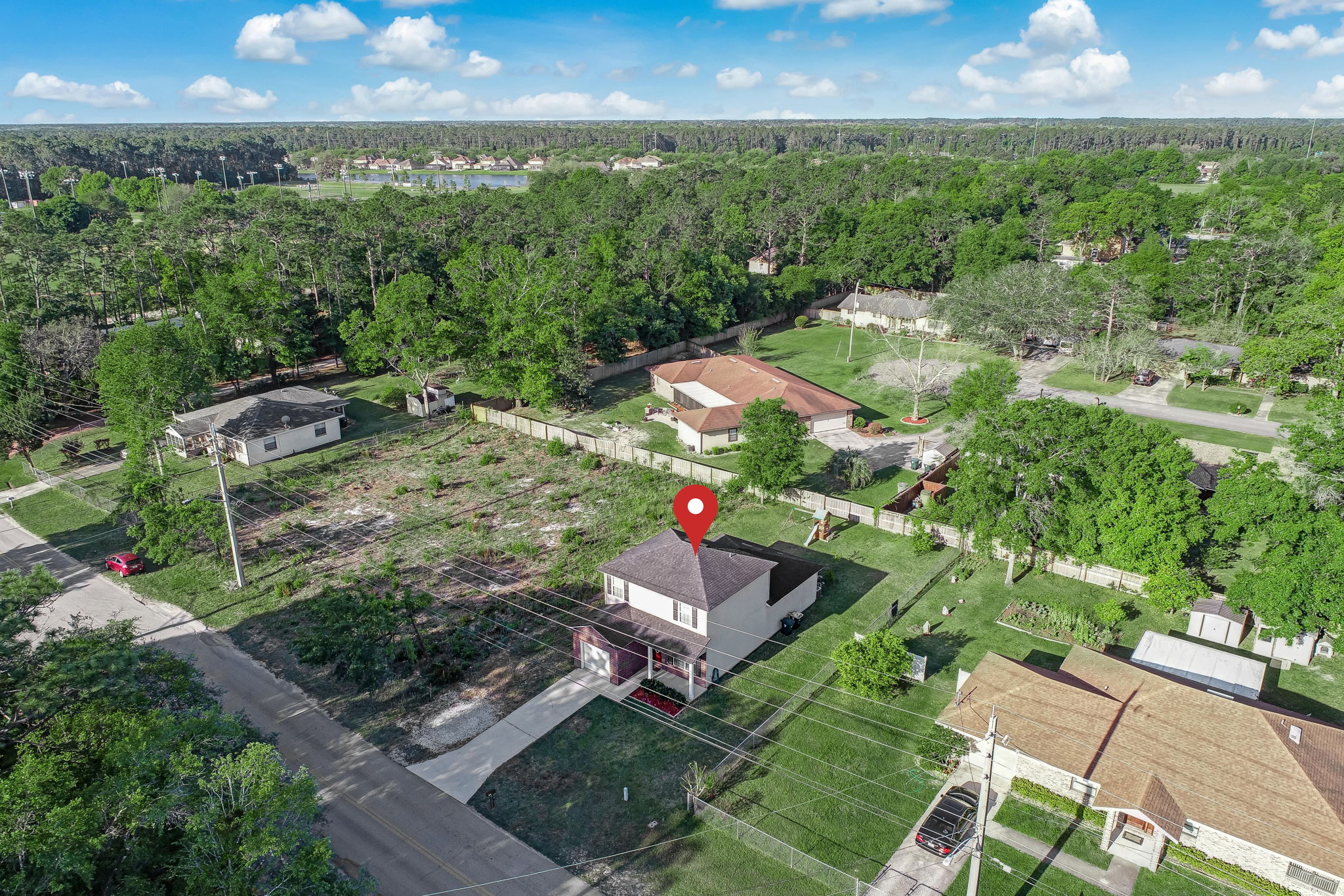 Aerial View With Pin